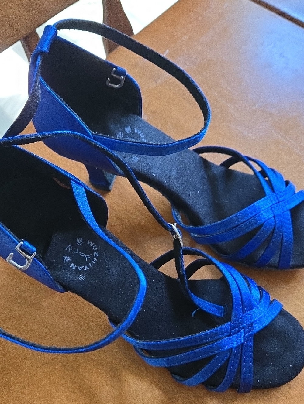 Royal Blue Strappy Ankle-Heel Sandals for Women